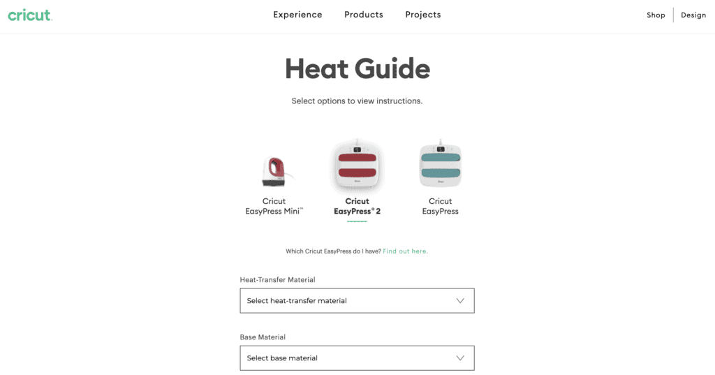 Cricut Heat Guide