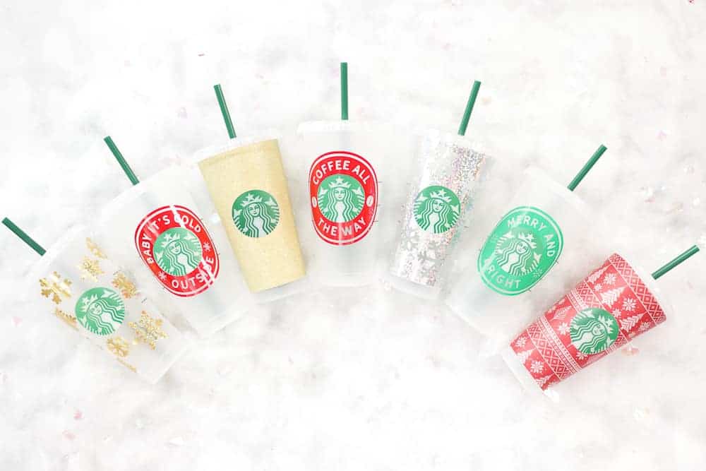 DIY Personalized Starbucks Cups Free SVG Template featured by top US craft blogger, Sweet Red Poppy.