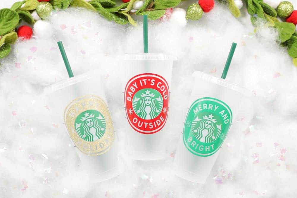 DIY Personalized Starbucks Cups Free SVG Template featured by top US craft blogger, Sweet Red Poppy.