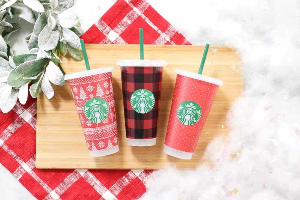 DIY Personalized Starbucks Cups Free SVG Template featured by top US craft blogger, Sweet Red Poppy.