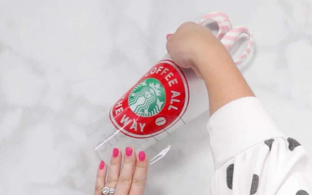 DIY Personalized Starbucks Cups Free SVG Template featured by top US craft blogger, Sweet Red Poppy.