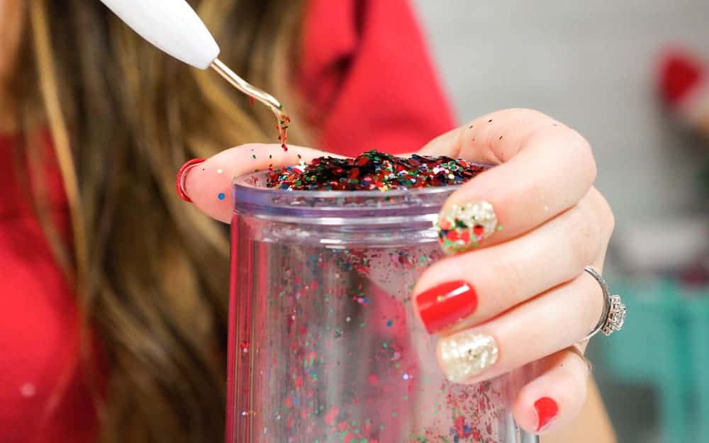 Hand Made Starbucks Tumbler Double Coated in Glittery Epoxy 