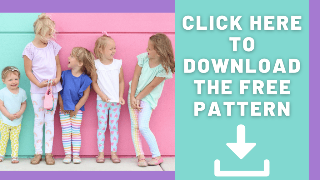 Free leggings pattern for girls 2T-14 with yoga or elastic waistband