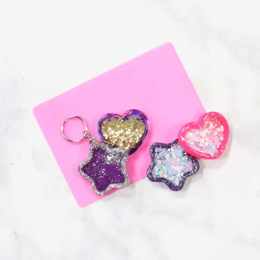 Pouring UV Resin |Resin Keychain by popular US craft blog, Sweet Red Poppy: image resin keychains. 