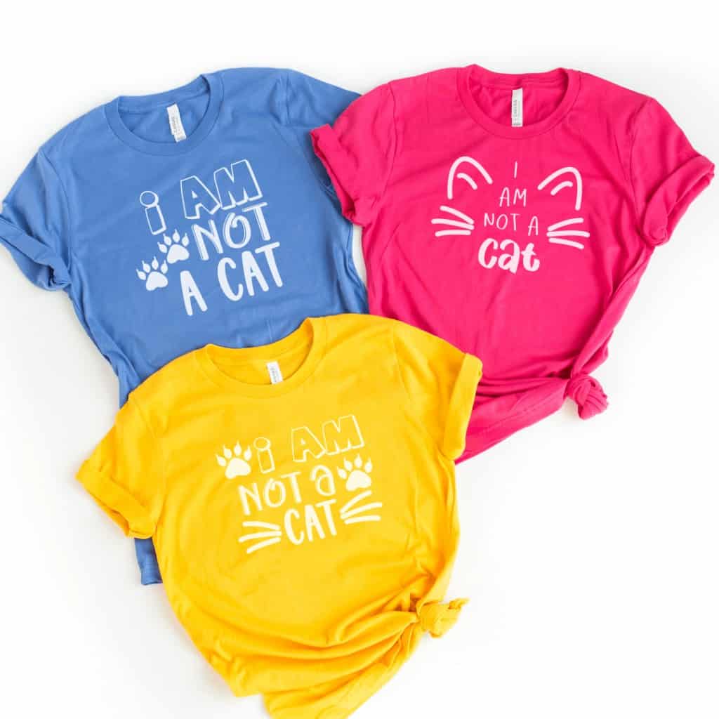 I'm not a cat SVG file | SVG Files by popular US craft blog, Sweet Red Poppy: image of I Am Not A Cat t-shirts. 