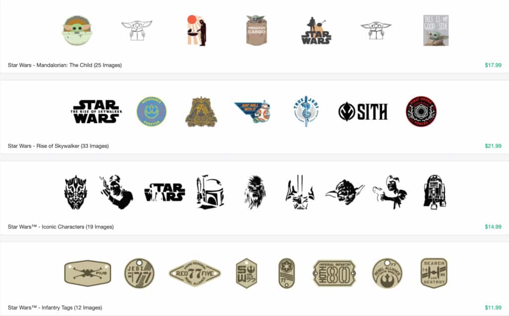 Cricut Mystery Box by popular Utah craft blog, Sweet Red Poppy: image of Cricut Star Wars digital images. 