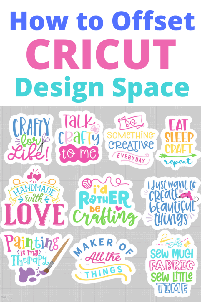 Learn How to Use Offset in Cricut Design Space to Create a Shadow or Outline Around Your Image or Text to Make It Pop! |How to Use Offset by popular US craft blog, Sweet Red Poppy: Pinterest image of how to use offset Cricut design space. 