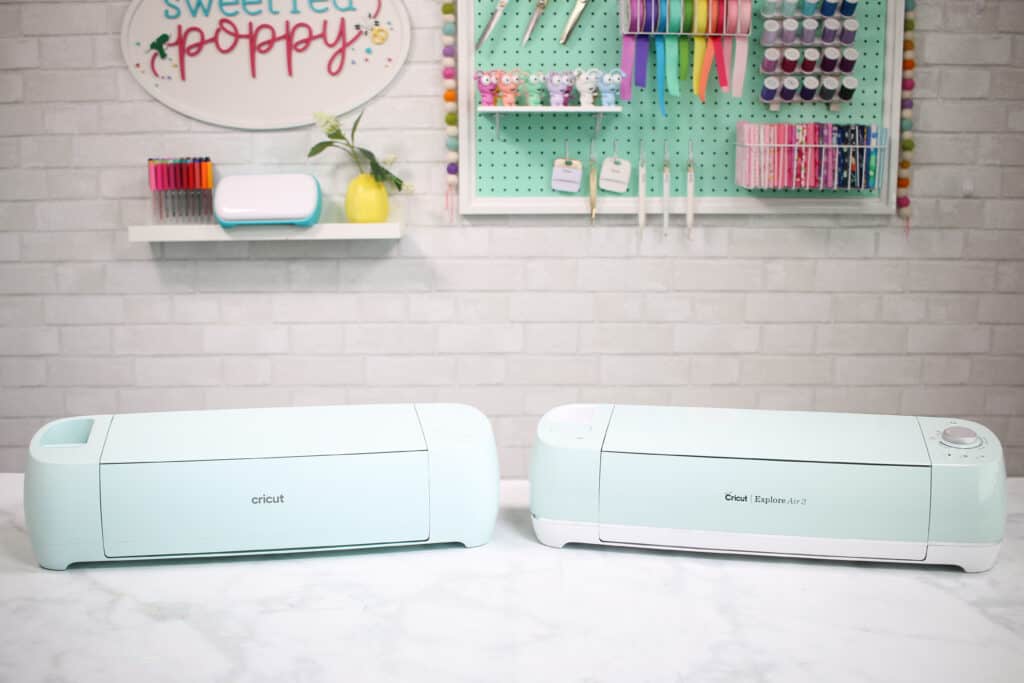 Cricut Explore 3 by popular US craft blog, Sweet Red Poppy: image of a Cricut Explore 3 and Cricut Air 2.