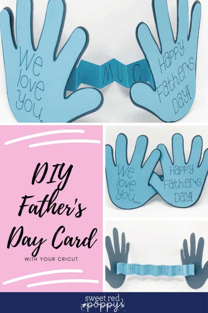 DIY Father's Day card by popular US craft blog, Sweet Red Poppy: Pinterest image of We Love You This Much Father's Day card. 