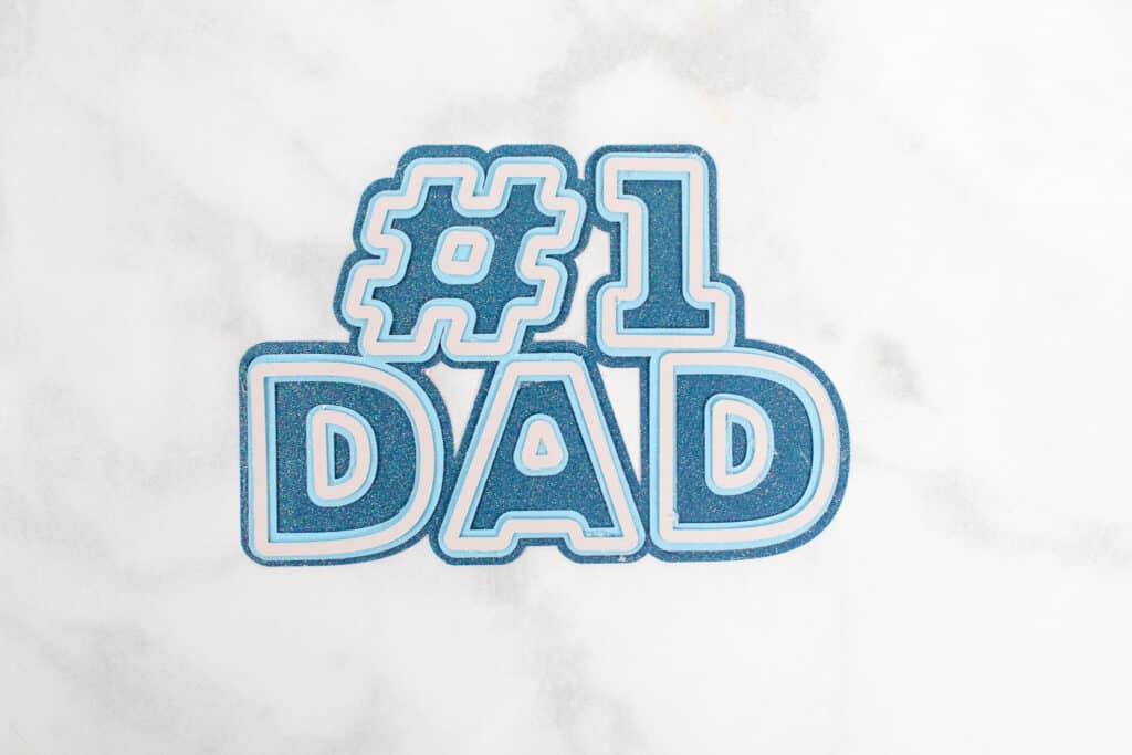 DIY Father's Day Card by popular US craft blog, Sweet Red Poppy: image of a #1 Dad cutout. 