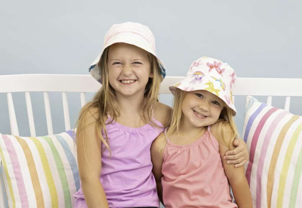 1 Piece Kids Sun Hat Smile Face Bucket Hat for Girls Boys Summer