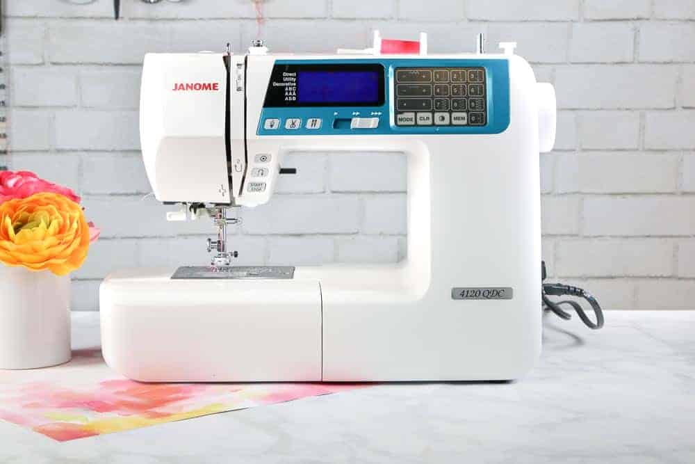 Janome Sewing Machine | Serger VS Sewing Machine by popular US sewing blog, Sweet Red Poppy: image of a Janome sewing machine. 