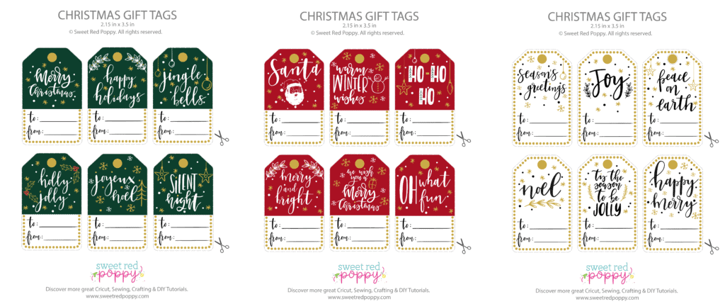 3 Sets of Free Christmas Gift Tags 
