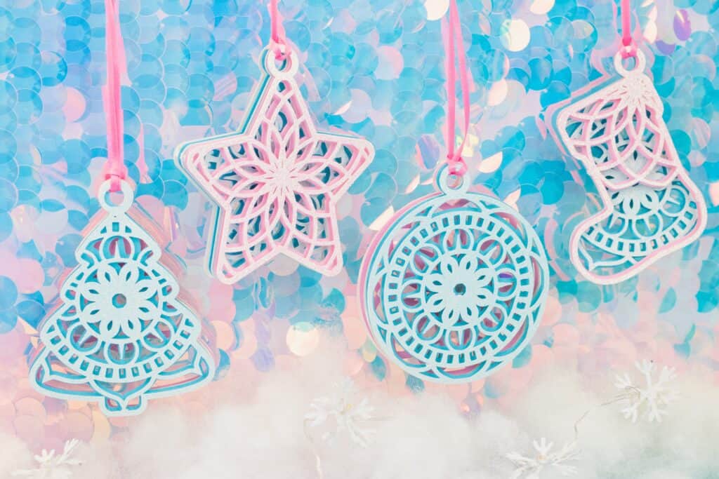 Layered Christmas Ornaments Free SVG Files