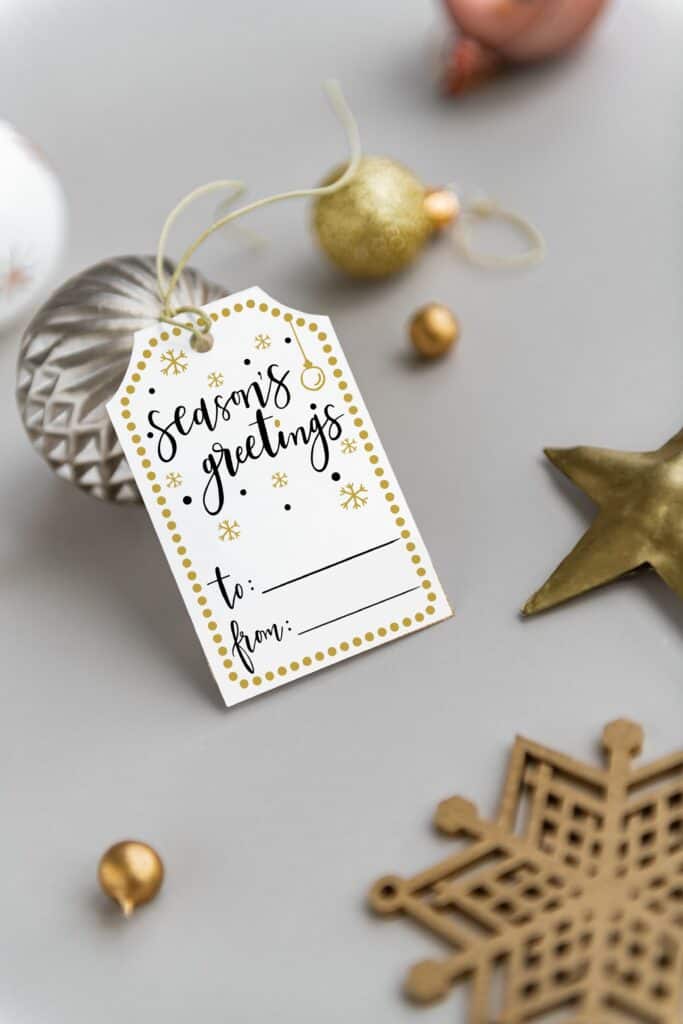 Elegant DIY Christmas Gift Tags with Free Printable