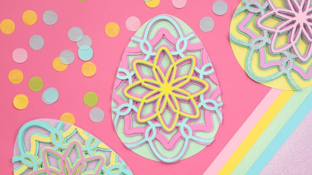 easter egg layered cardstock mandala design