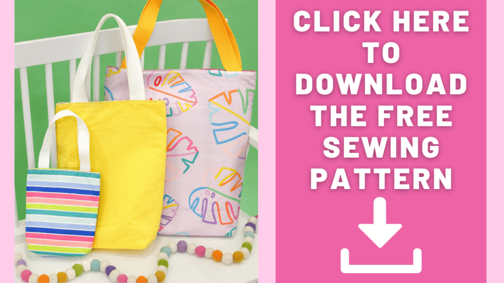 Printable Tote Bag Sewing Pattern Tutorial Instant Download 