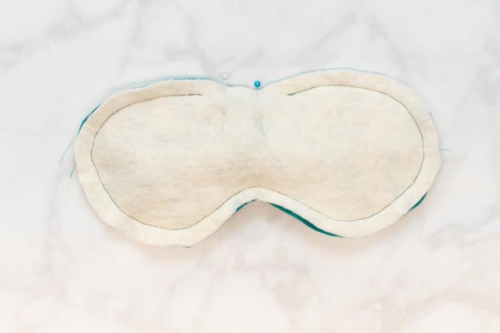 stitch around the outer edge of the sleep mask