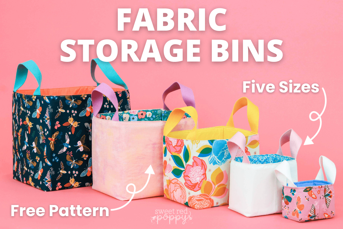 How to Sew Fabric Storage Bins Sweet Red Poppy