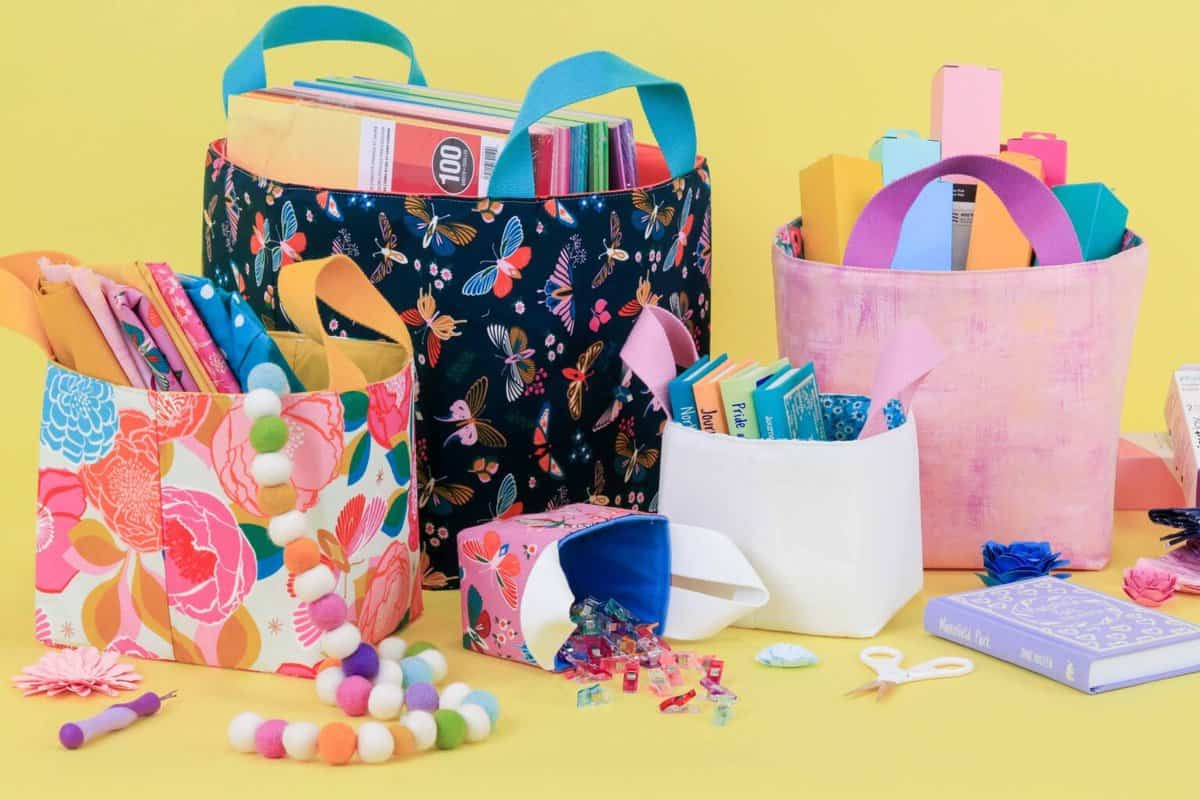 How to Sew Fabric Storage Bins Sweet Red Poppy