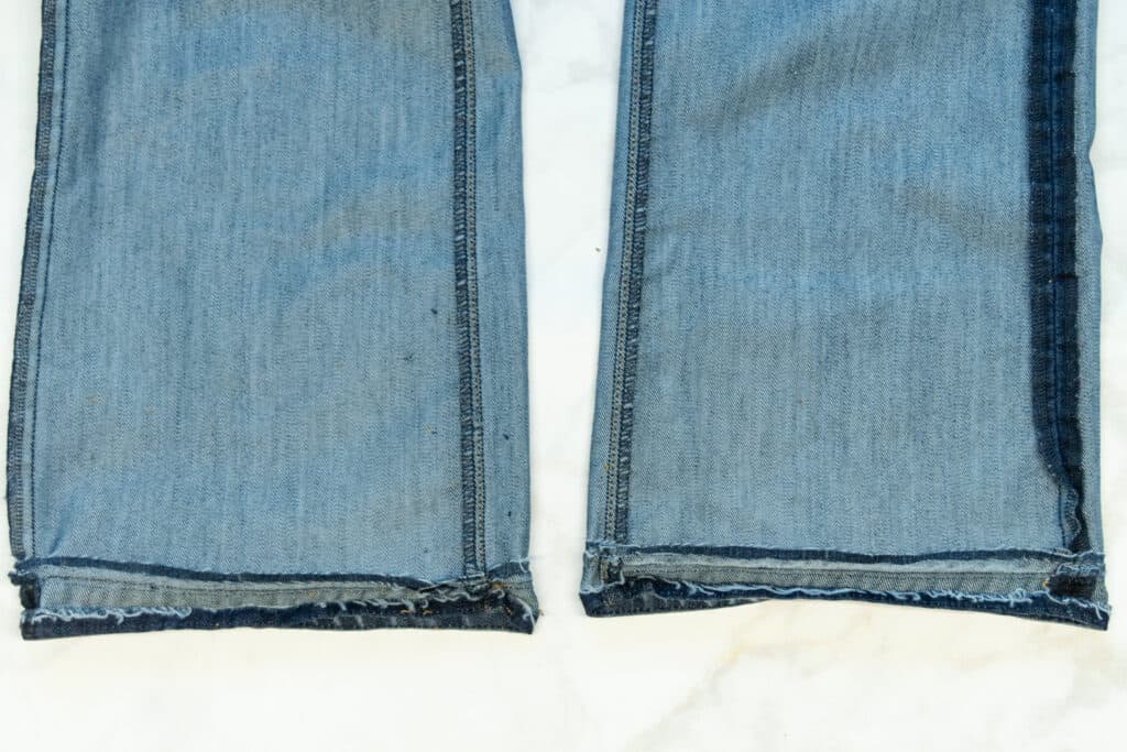 unfold the original jeans hem