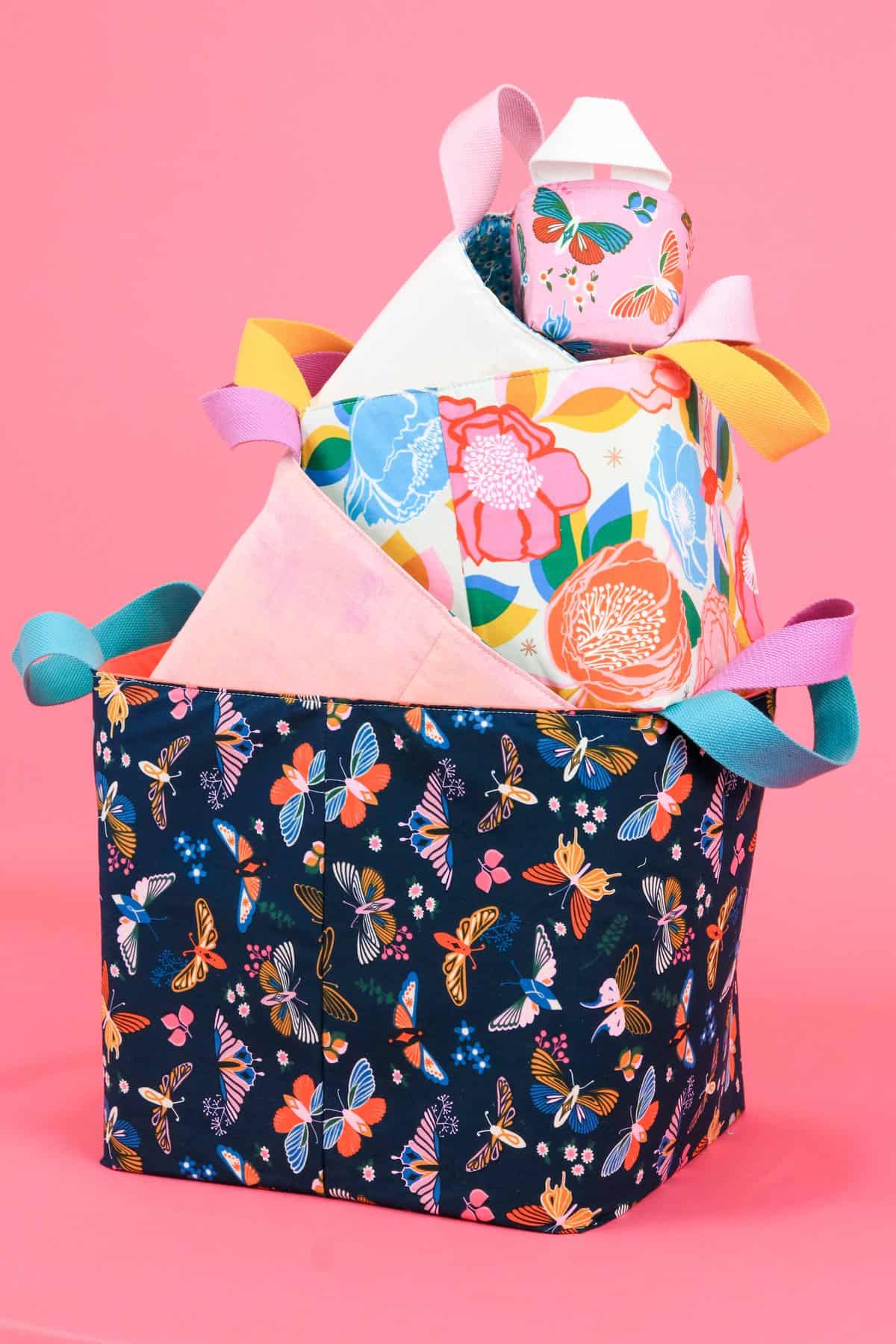 How to Sew Fabric Storage Bins Sweet Red Poppy