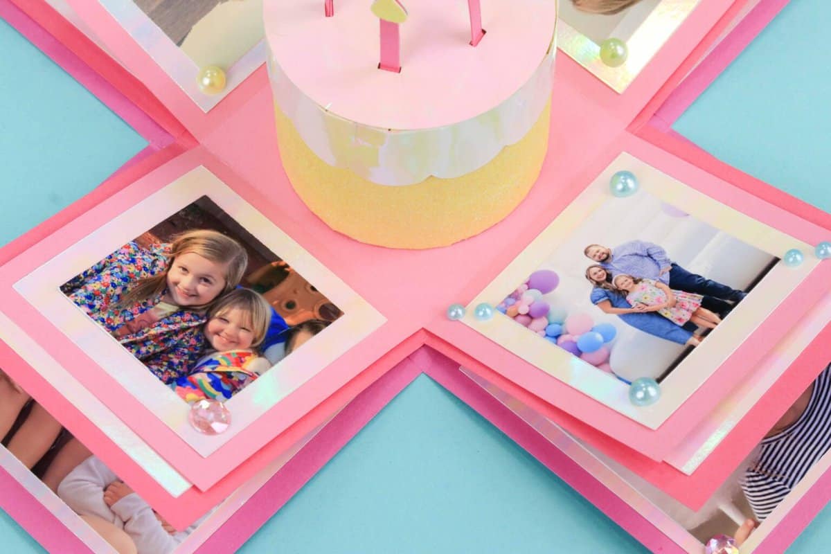 Birthday Explosion Box Tutorial and SVG Template Sweet Red Poppy