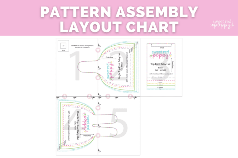Double Top Knot Baby Hat Pattern Sewing Sweet Red Poppy