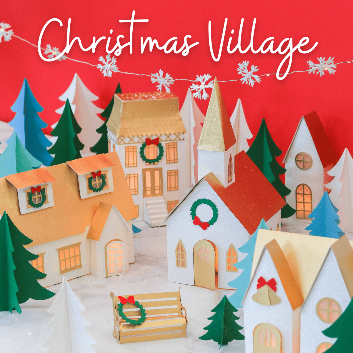 Papercraft Christmas Village Templates