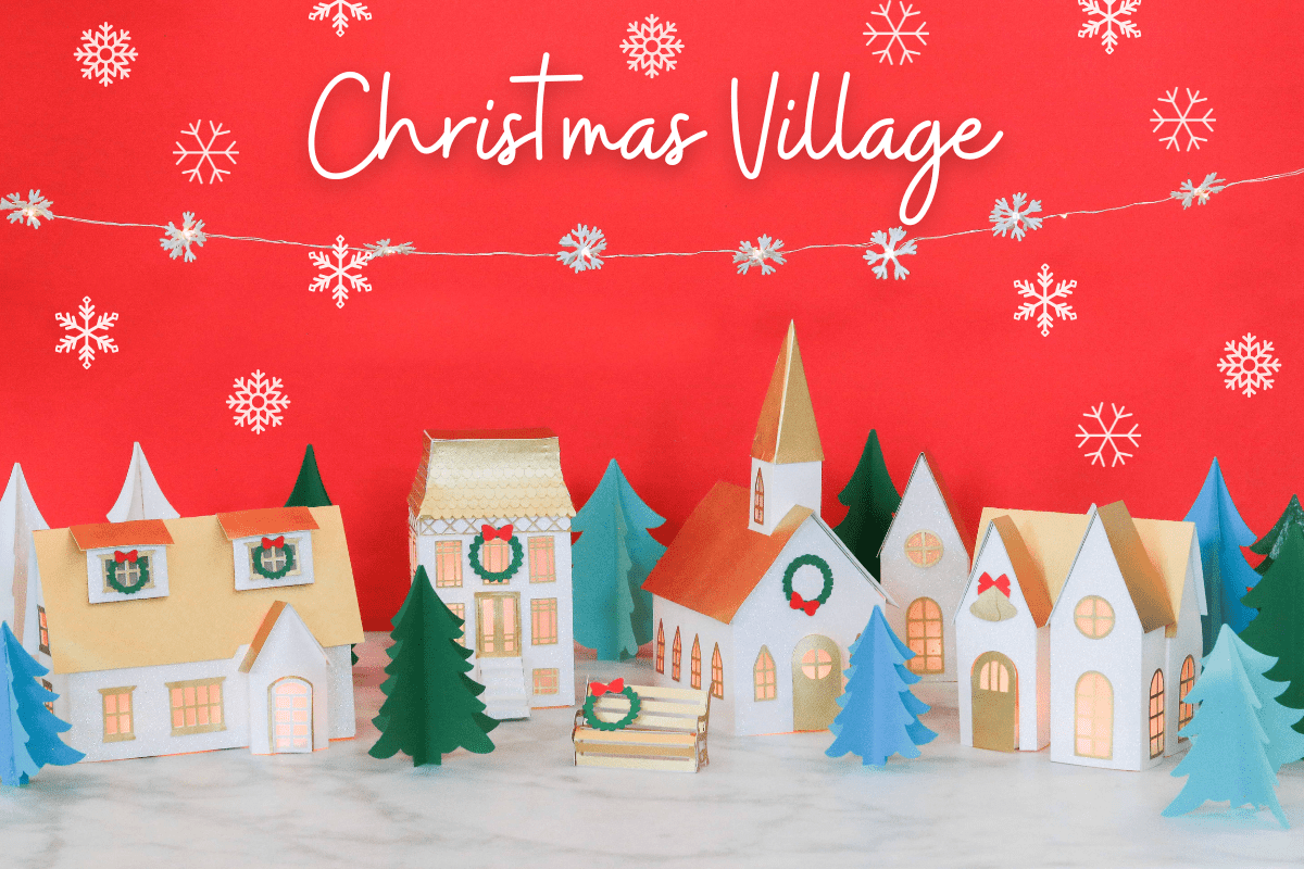 Paper Christmas Village Free Template - Sweet Red Poppy