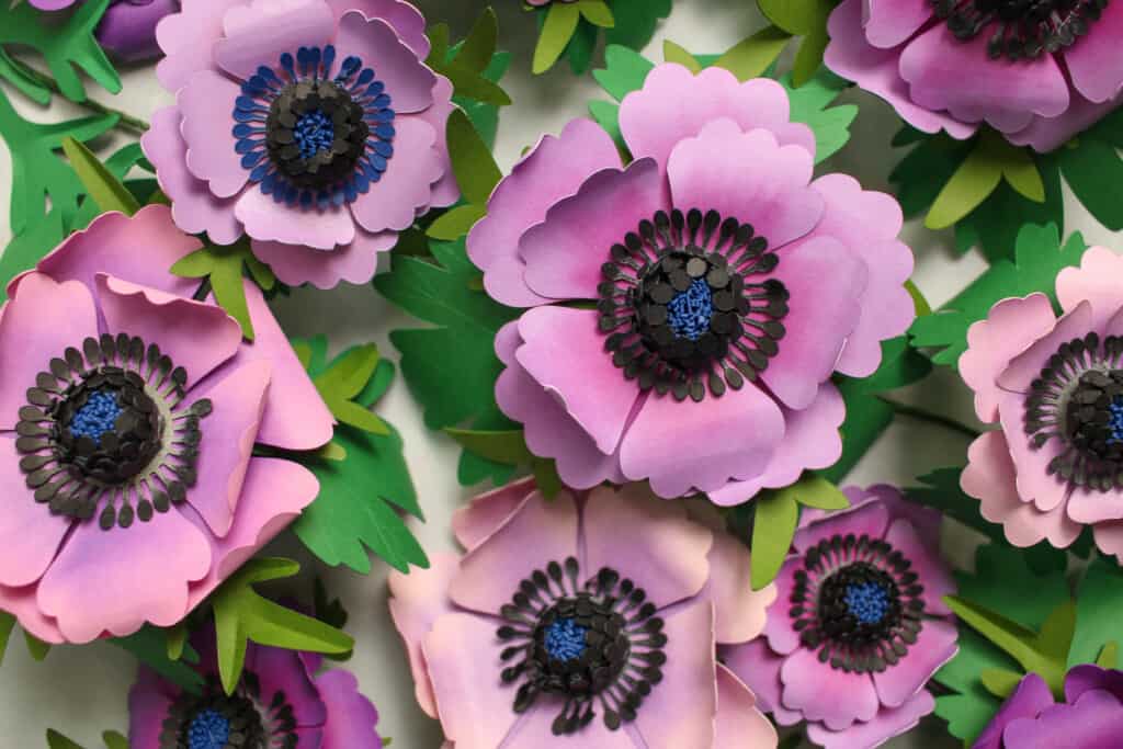 Paper Anemone Flower Template and Tutorial