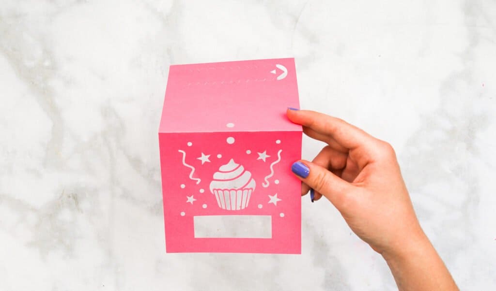 Folding cupcake money gift card holder