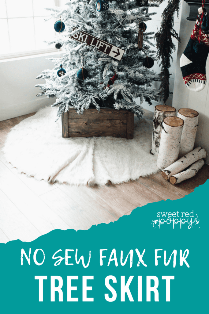 Learn How to Make a No Sew Faux Fur Tree Skirt for Your Tree This Year With This Step-By-Step Tutorial and Video.