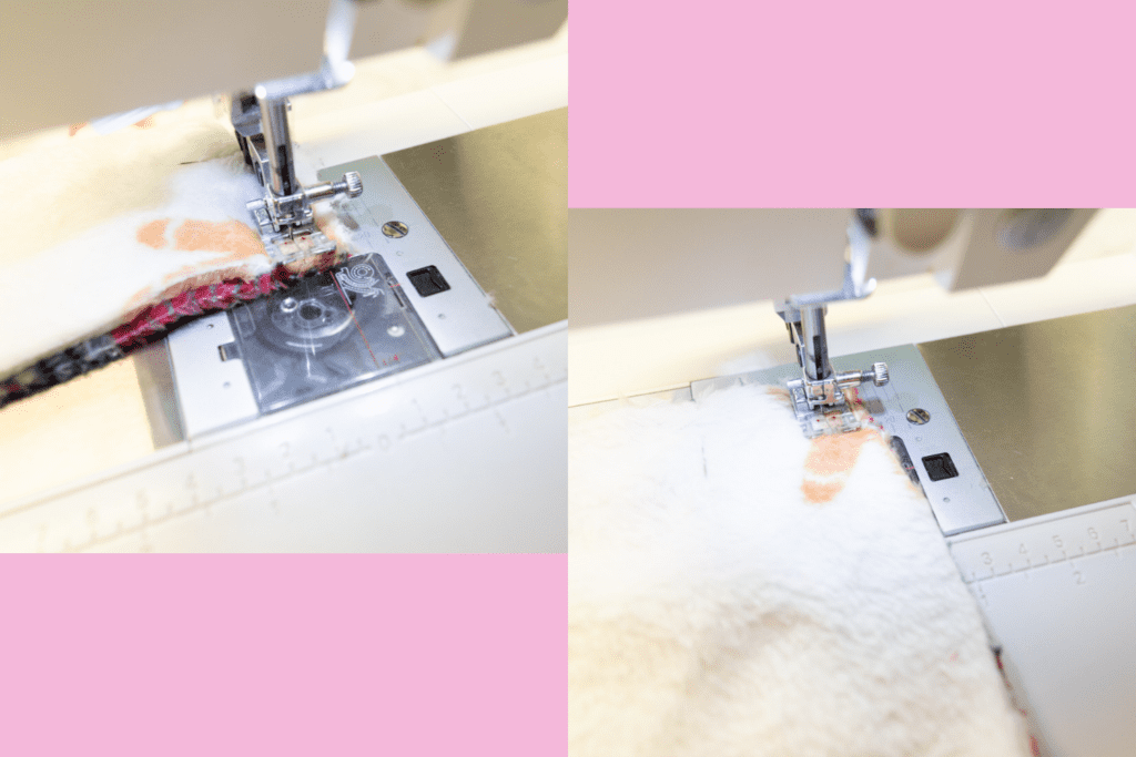 rotating a corner while stitching minky blanket