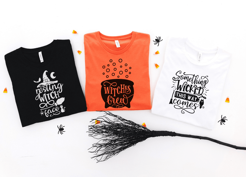 DIY Cricut Halloween Shirts for Witches - The Cards We Drew