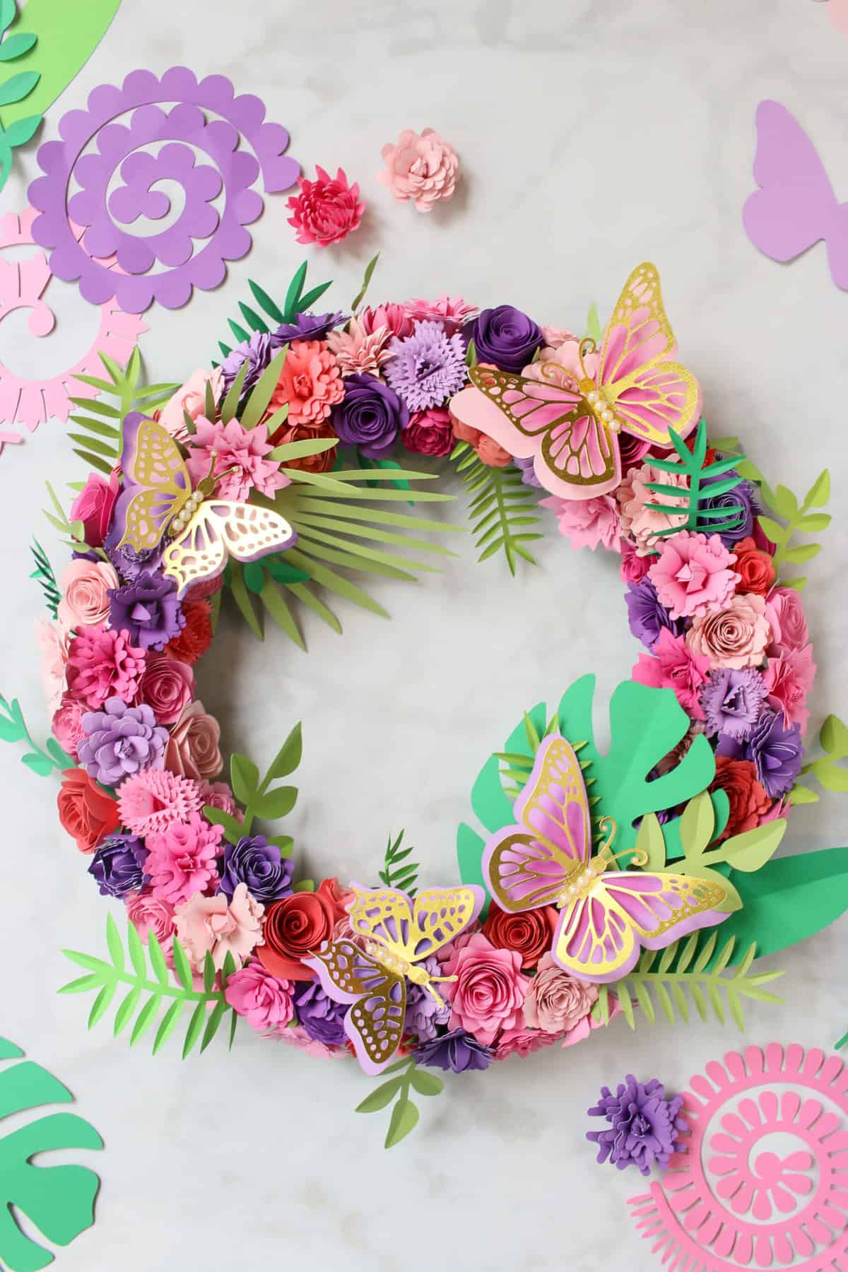 Free Rolled Paper Flower Wreath Template Sweet Red Poppy