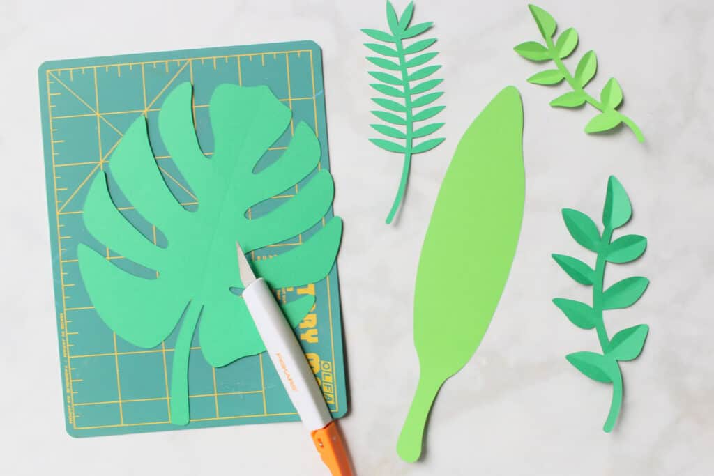 Paper Flower Templates and Leaves
