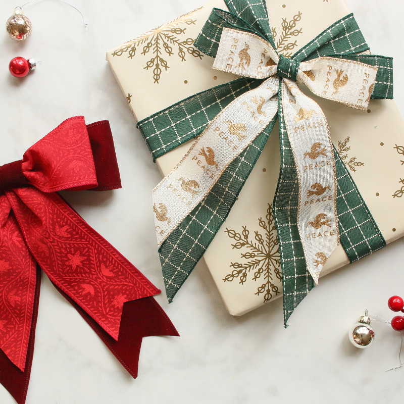 Elegant Red Gift Ribbon Bow PNG