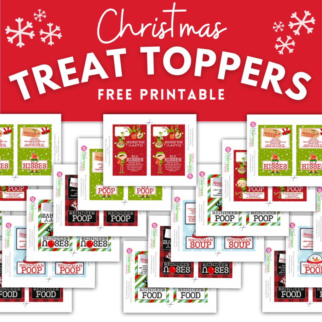 Merry Christmas Stripe Printable Bag Toppers (Instant Download)