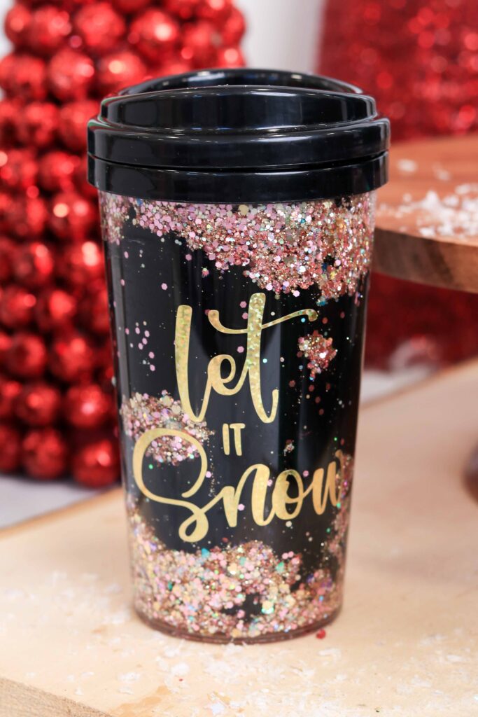 Cherry Blossom Snowglobe, Iced Coffee Tumbler, Flower Tumbler With