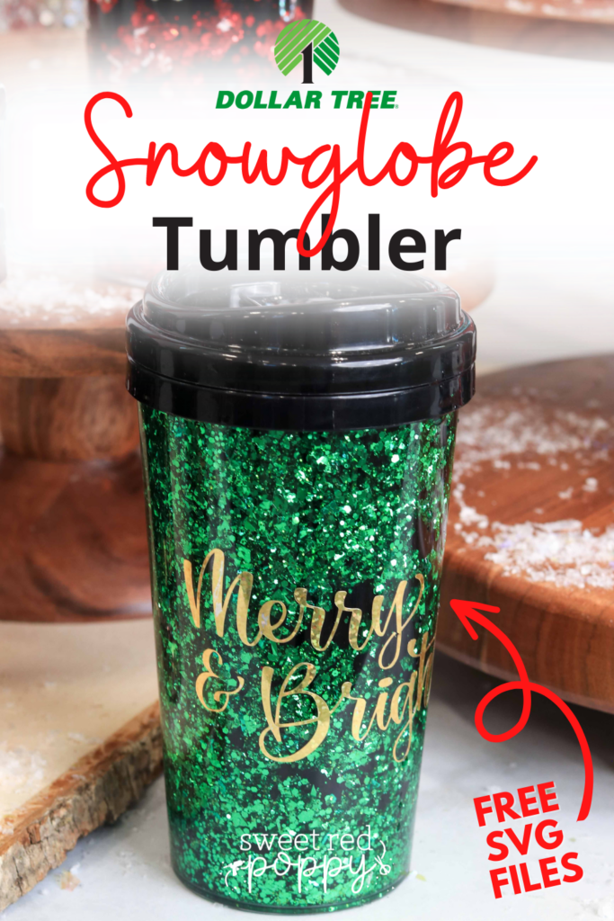 How to Make DIY Dollar Tree Snow Globe Tumblers - Sweet Red Poppy