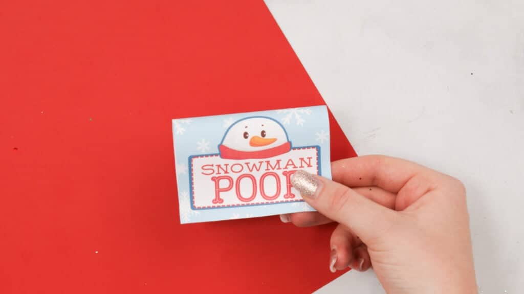 Folding Snowman Poop Label