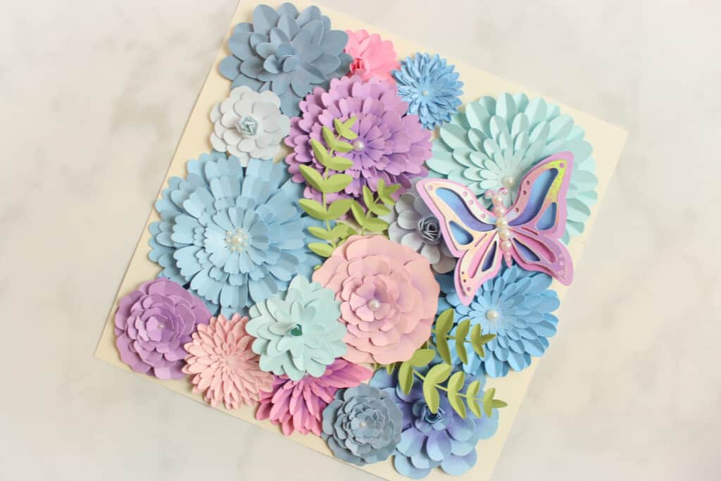 Paper Flower Shadow Box with Cricut Machine