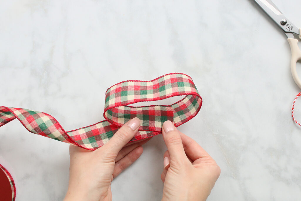 Gingham Pom Pom Wired Edge Ribbon - 1 1/2