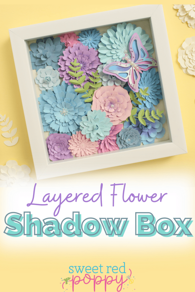 Paper Flower Shadow Box Free Cricut Template
