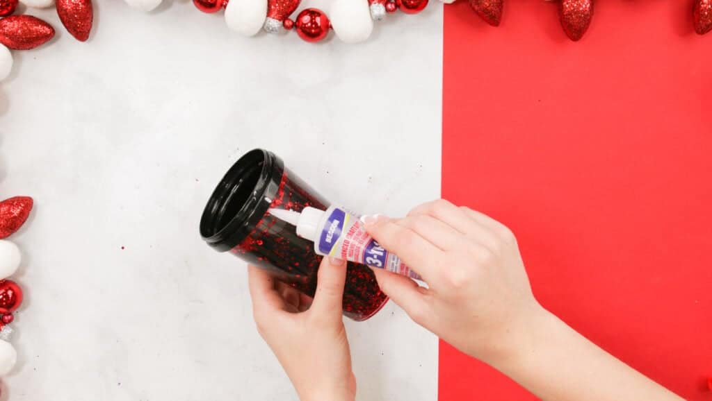 How to Make DIY Dollar Tree Snow Globe Tumblers - Sweet Red Poppy