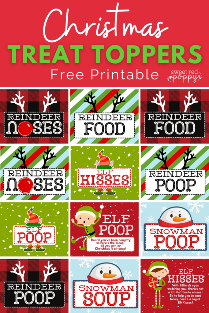 Christmas Treat Printable Bag Topper - Sweet Red Poppy