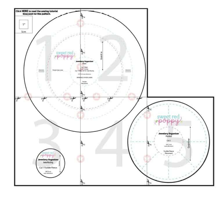 Easy DIY Travel Jewelry Organizer Sewing Pattern Sweet Red Poppy