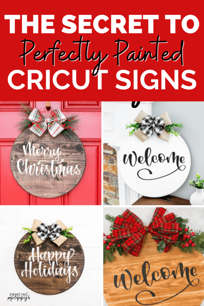 How to Make Perfectly Painted Wood Signs with Cricut Vinyl Stencils - Sweet  Red Poppy