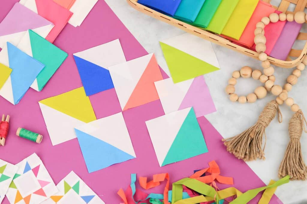 Half Square Triangle Quilt Block Tutorial
